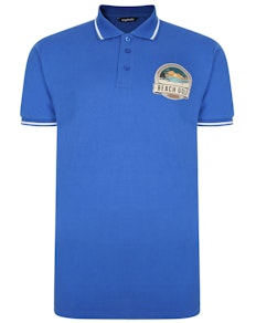Bigdude Beach Golf Print Polo Shirt Royal Blue
